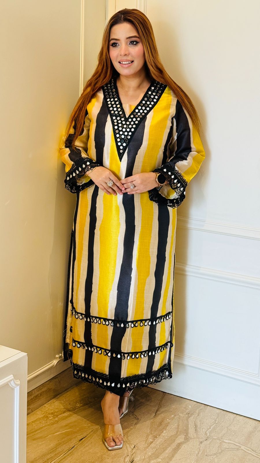 Eshani Suit Set- Purple, Yellow, Blue